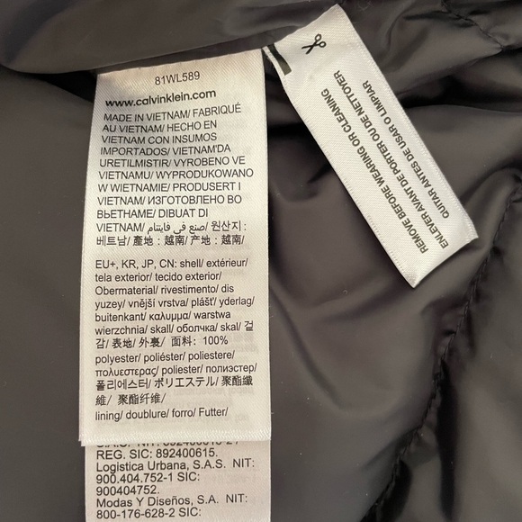 Calvin Klein Long Down Puffer Jacket sz XS - Picture 8 of 14